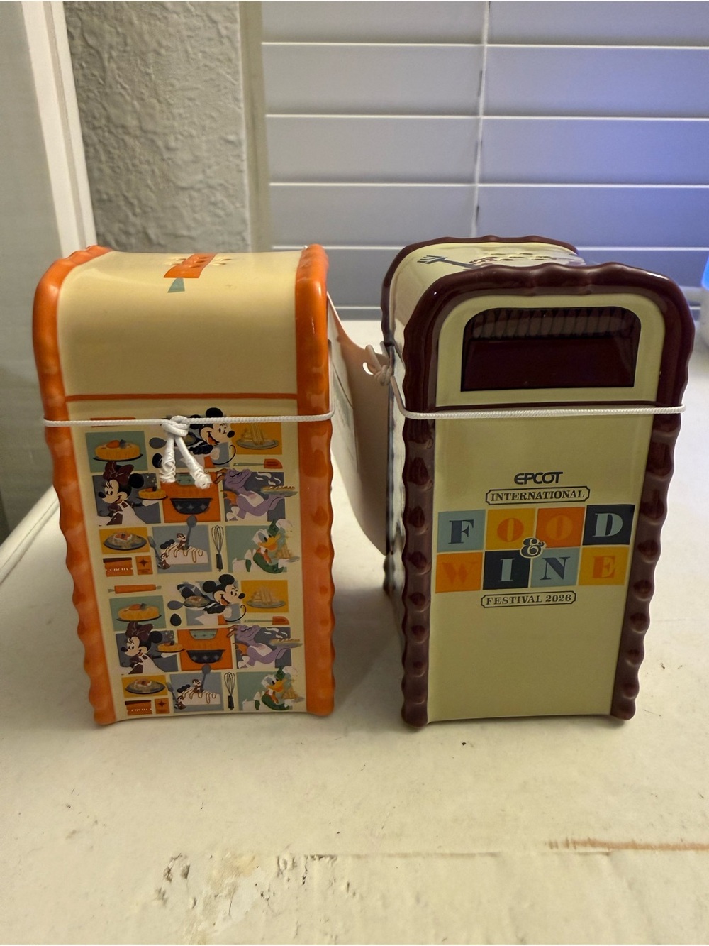 Disney Trash Can Salt and Pepper Shakers NWT Epcot Food and Wine 2026
